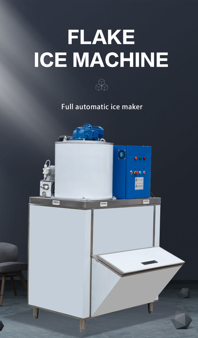 500kg/24H औद्योगिक परत बर्फ मशीन पूरी तरह से स्वचालित R404a वाणिज्यिक हिम शंकु निर्माता 0